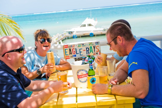  People laughing at Eagle Rays Cayman 