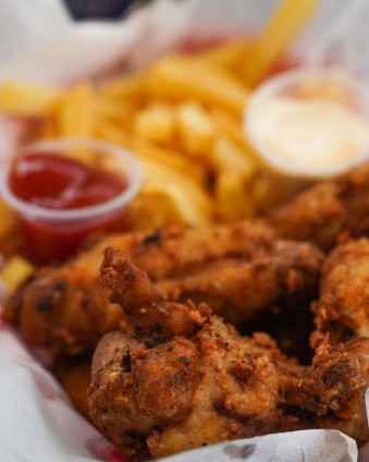  Singh's Roti Shop Cayman Fried Chicken and Fries 